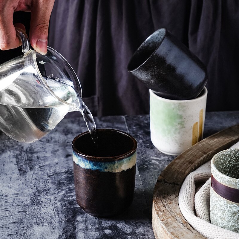 Tasse à thé en céramique porcelaine, grande capacité, tasse à café, tasse à soupe, verres, maison bureau, chinois rétro, de créateur