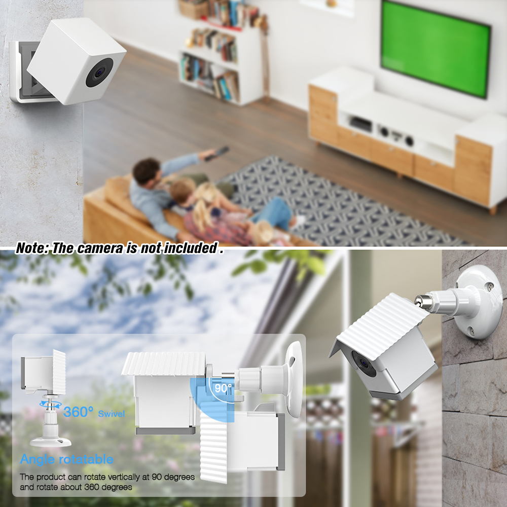 Wyze Camera Wall Mount Bracket Mount with Weather Proof Cover Case for WyzeCam and iSmartAlarm Spot Camera Anti-Sun Protection