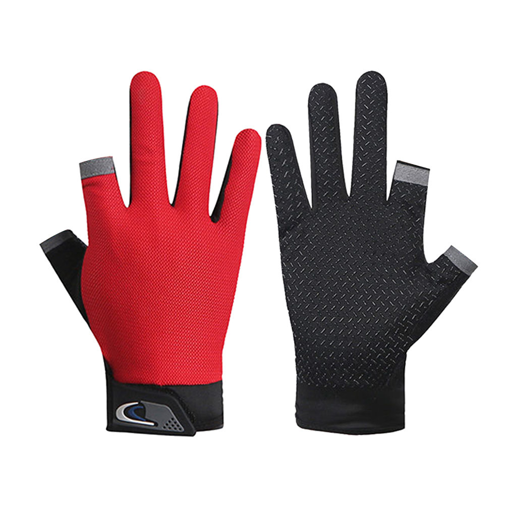 Gants de pêche d'hiver antidérapants pour hommes et femmes, 1 paire, 2 doigts coupés, sans doigts, respirants, pour Fitness Pesca