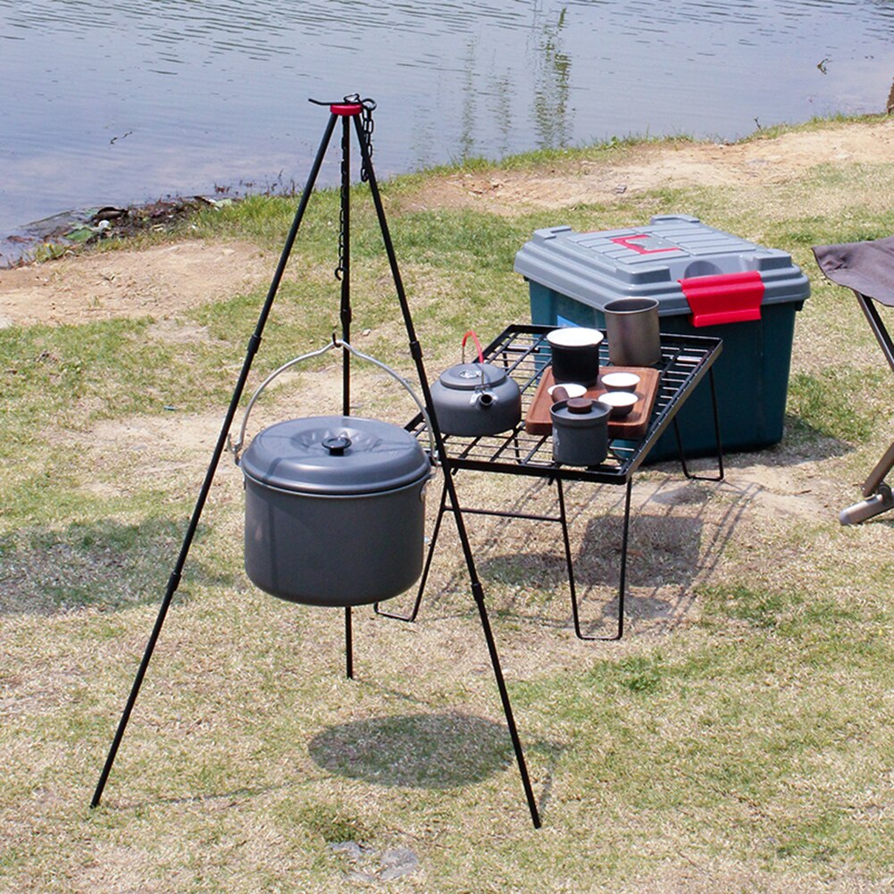 all'aperto campeggio picnic Pentolame E Utensili per Cucinare Treppiede Pentola di Cottura di Campeggio Portatile in Lega di Alluminio Appeso Multifunzione Staccabile Stufa Titolare