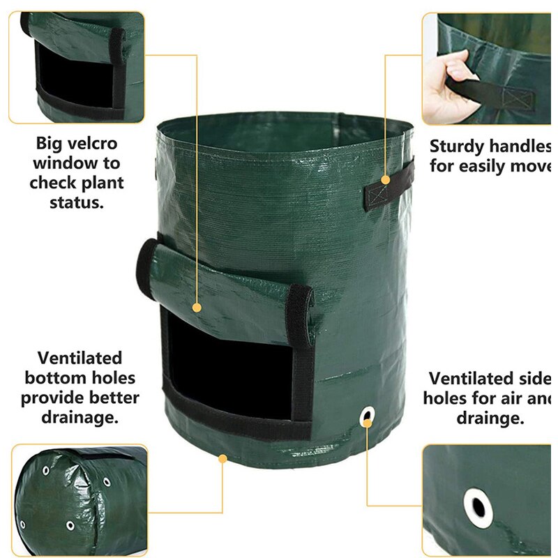 5Pcs/Pack PE Potato Grow Container Bag DIY Planter Vegetable Gardening Thicken Vegetable Pot Planting Grow Bag Garden Tool