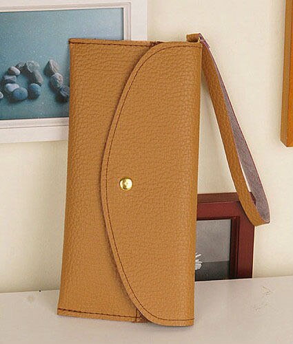Dünne umschlag-geldbörsen für damen aus spaltleder im koreanischen stil, dünne umschlag-clutches für damen