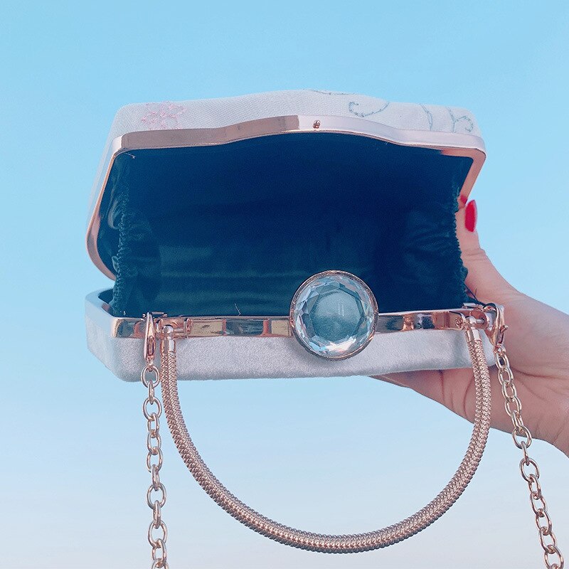 Neue damen retro kran gestickte abendessen Kupplung tasche Platz handtasche bankett umhängetasche frauen abend taschen für prom