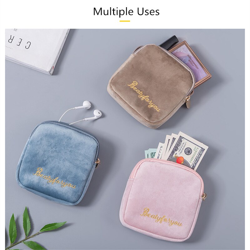 Doozeepa Vrouwen Fluwelen Make-Up Tas Meisjes Lipstick Organizer Cosmetische Tas Make Up Pakket Pouch Maandverband Toilettas Opbergtas