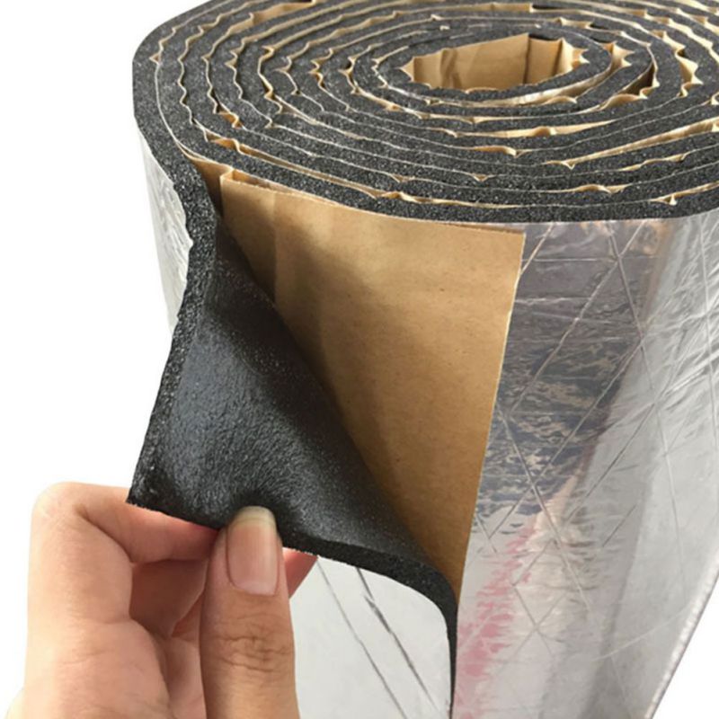 aislamiento de ruido de papel de aluminio para coche 10mm aislamiento de espuma de goma de sonido aislamiento térmico sello del capó insonorizante