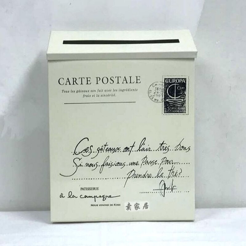 Handcraft Wood Outdoor Mailbox Gardening Cute Wall-Mounted Iron Anti-Rust Letter Box Convenient Box: B3