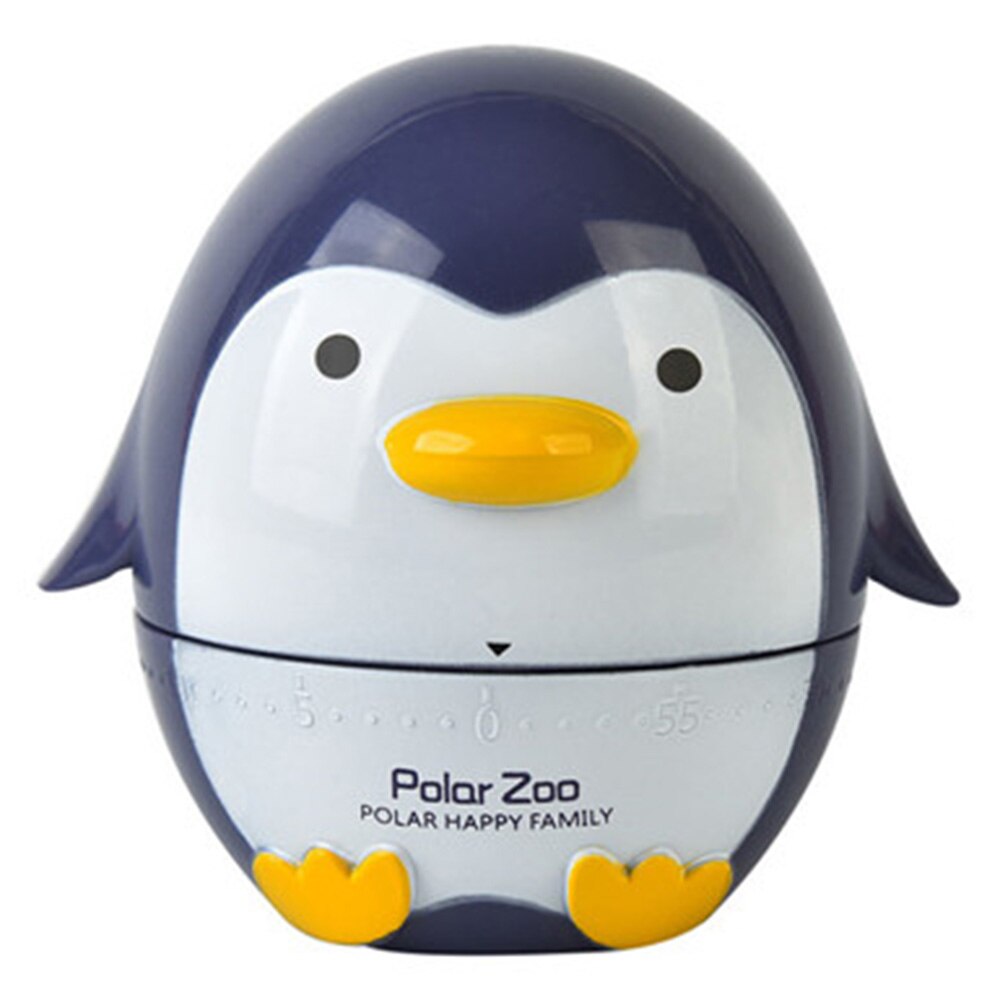 Penguin Kitchen Handle Rotage Dial Timers Reminders Mechanical Countdown Timer Cooking Busy Reminder Watch Under One Hour: Gray blue