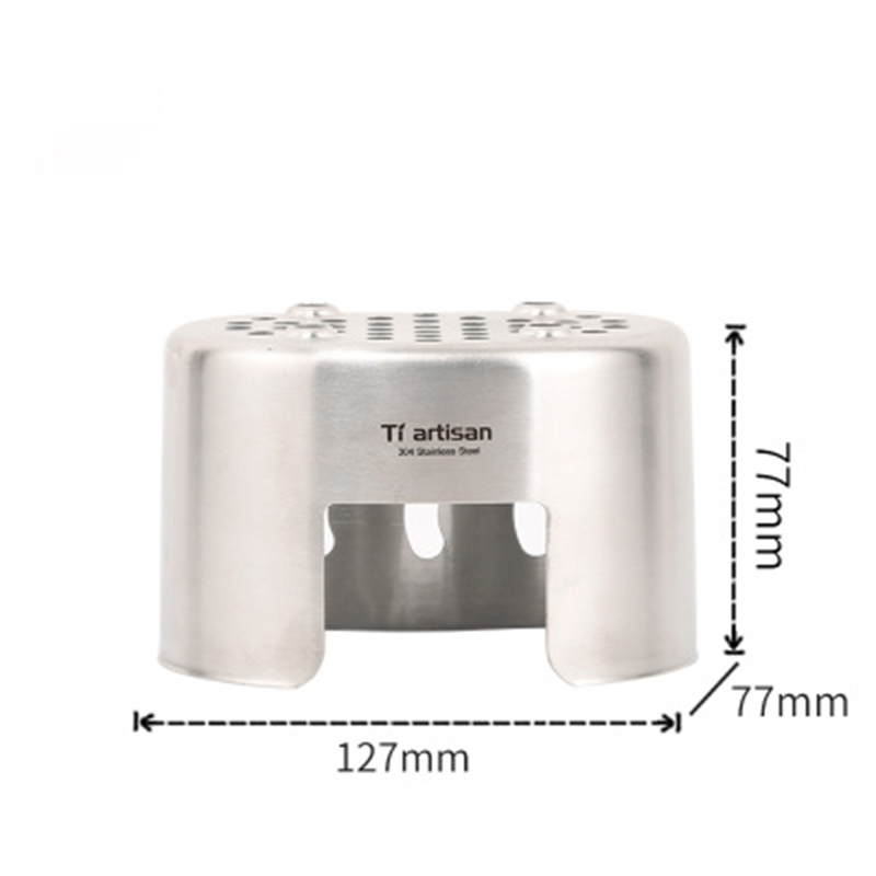 Tiartisan Outdoor Camping Kookgerei 304 Roestvrij Staal Leger Editie Kantine Beker Lunchbox Houtkachel Set Met Handvat Opknoping Pot: Stove