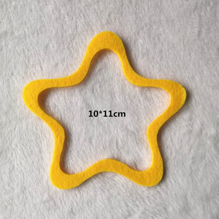 Cadres pour couvertures de jalon du 100ème anniversaire,accessoires de photographie, photo de la pleine lune, en feutre,: yellow star