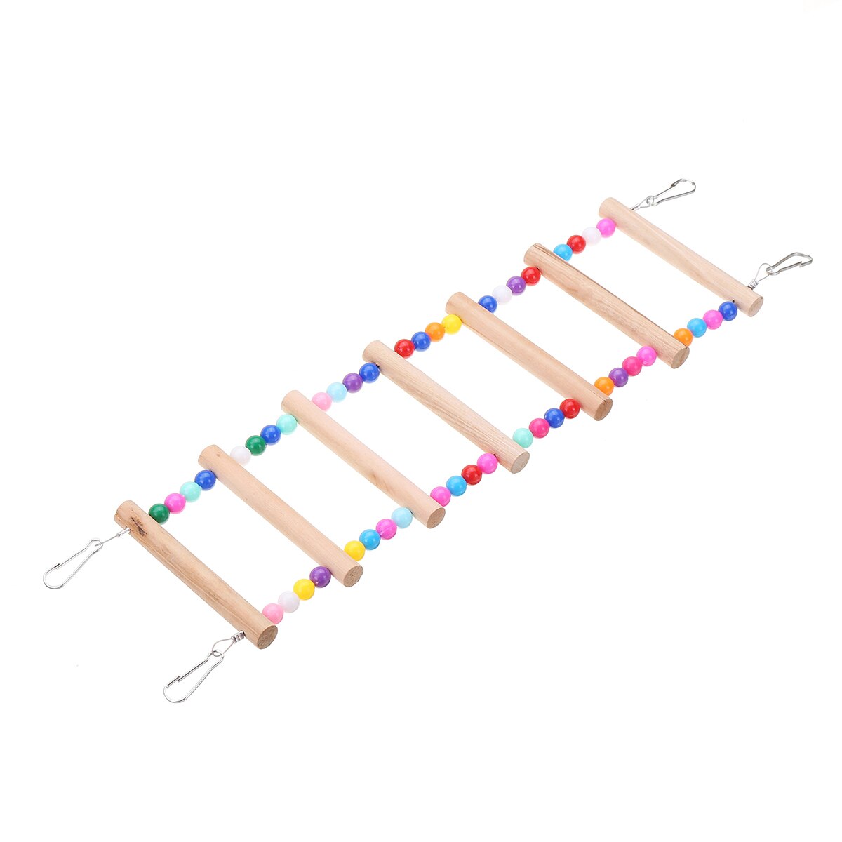 4/5/6/7/8 Layer Bird Ladders Pets Parrots Ladders Climbing Toy Hanging Colorful Balls With Natural Wood Colorful Balls