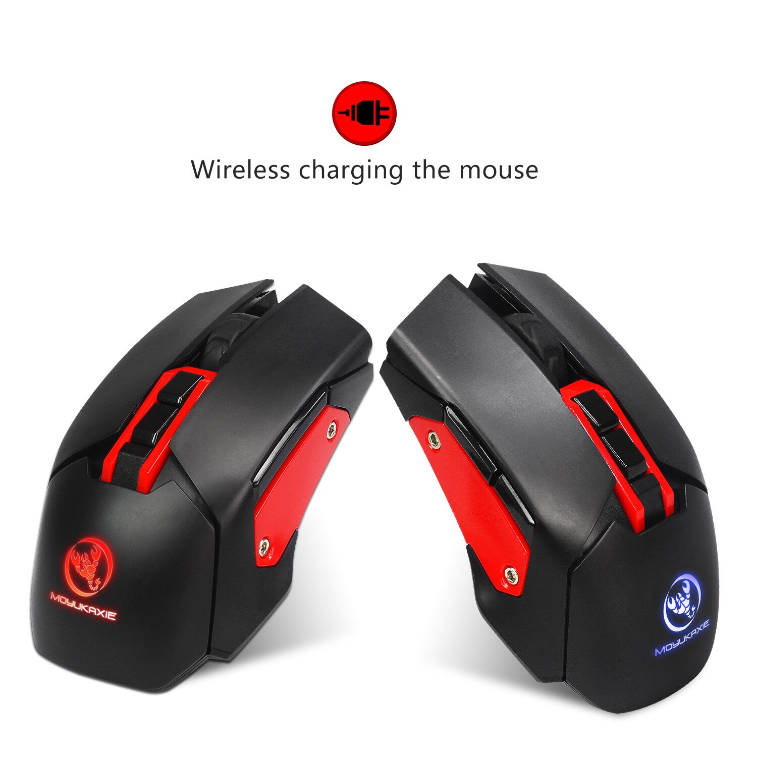 Moyukaxie Draadloze Opladen Gaming Muis 5 Verstelbare Dpi Computer Accessoires Gaming Muis: red
