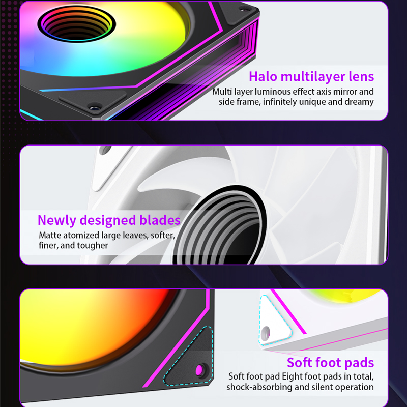 Prism 7 Pro Fan 120 mm Single Pack ARGB Fan Infinity Mirror Daisy Chain ﻿