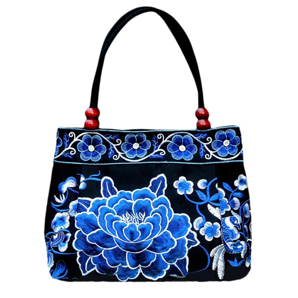 Ethnic Style Embroidered Bag Fashionable Handbag Retro Canvas Bag All-match Shoulder Bags Outdoor Personality Floral Women's Bag