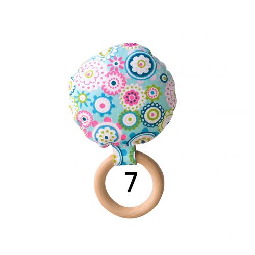 Gestreepte Dot Houten Ring Baby Ronde Bijtring Kinderziektes Speelgoed Veilig Chew Douche: 7