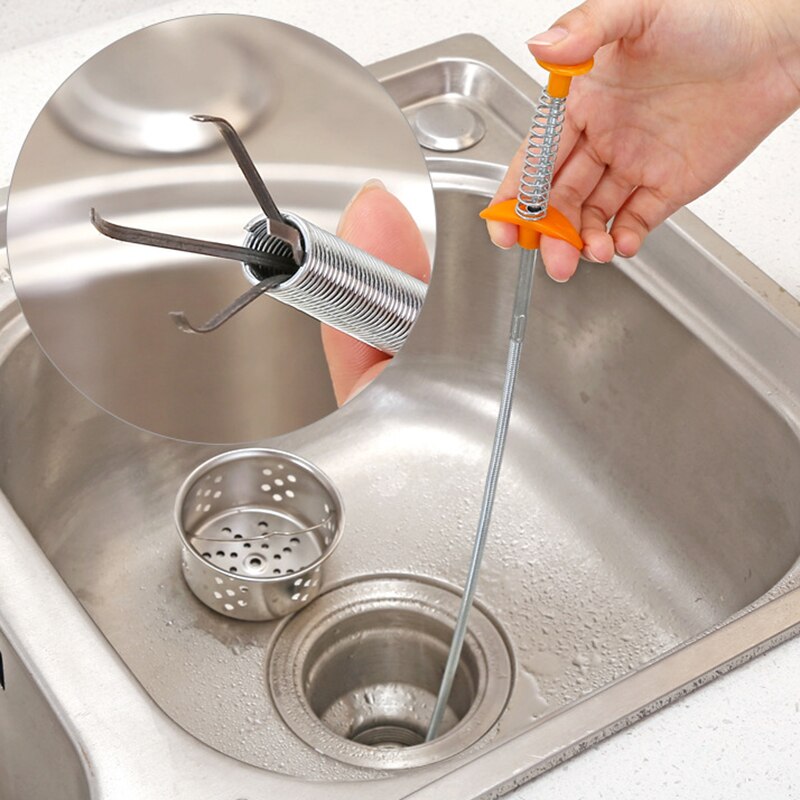 Flexible Pick Up Tool 4 Claw Long Spring Grip Home Toilet Gadget Sewer Grabber Cleaning Pickup Tools Sink Drains Sewer Picker