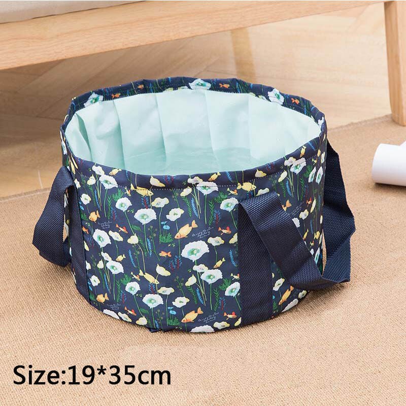 Organizadores de embalaje multifunción, bolsa de viaje plegable para baño de pies, ropa, lavado de frutas, accesorios portátiles de viaje, 144: Blue Goldfish