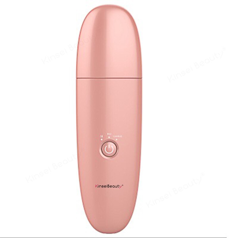 Limpiador ultrasónico Facial de la piel limpiador profundo de la cara máquina de limpieza de ultrasonidos espinillas pala espátula Facial raspador de la piel: PINK