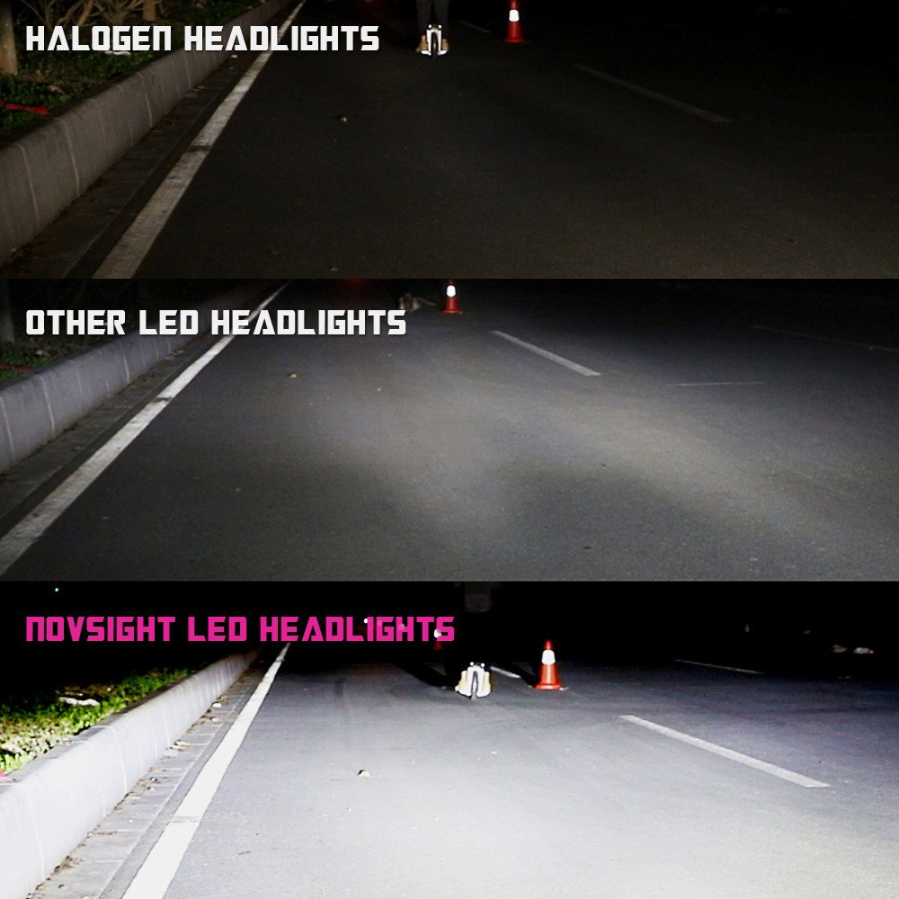 Novsight luzes do carro h4 led h7 led farol lâmpadas h8 h9 h11 lâmpada led 9005 hb3 9006 hb4 faróis de nevoeiro kit 12 v