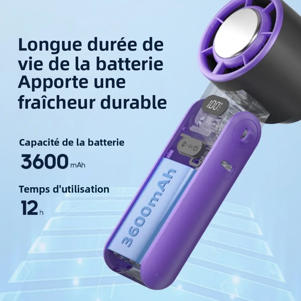 Handheld Luchtkoude Ventilator 3600mAh USB Oplaadbare Outdoor Mini Koelventilator Met 100 Speed Wind Koud Kompres Opvouwbare Desktop Fan