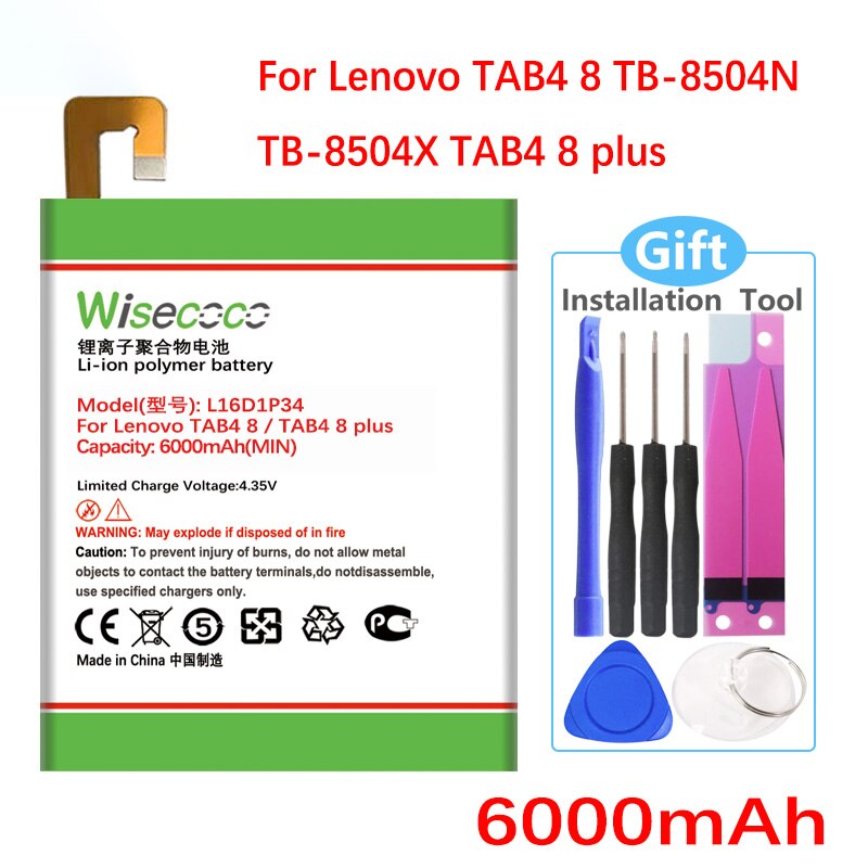 Wisecoco  l16 d 1 p 34 akku für lenovo tab 4, 8 tb-8504n tb -8504f, tab 4, 8 plus / tb -8704x handys auf lager