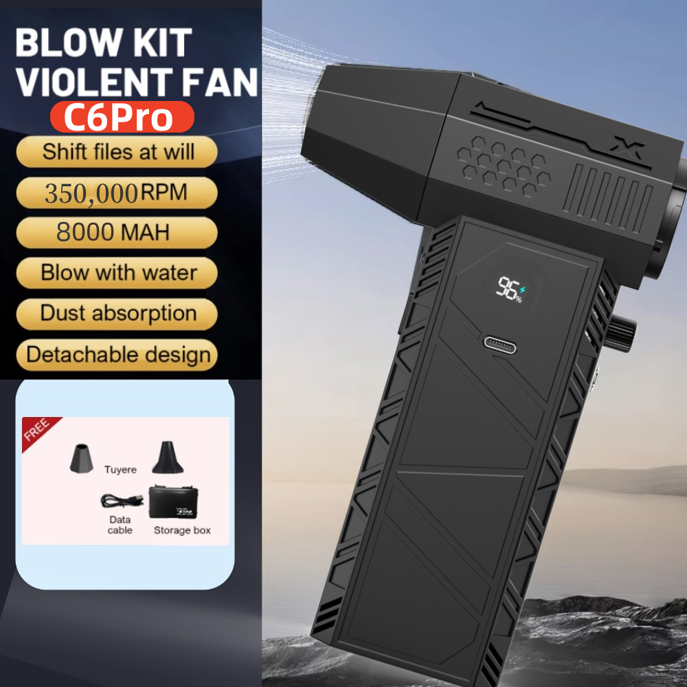 350000 RPM Starke Luft Gebläse C6/C6Profi Turbo Fan Gebläse Bürstenlosen Turbo Jet Fan Drahtlose Auto Vacunm Reinigung Staub Blätter blasen: Orange