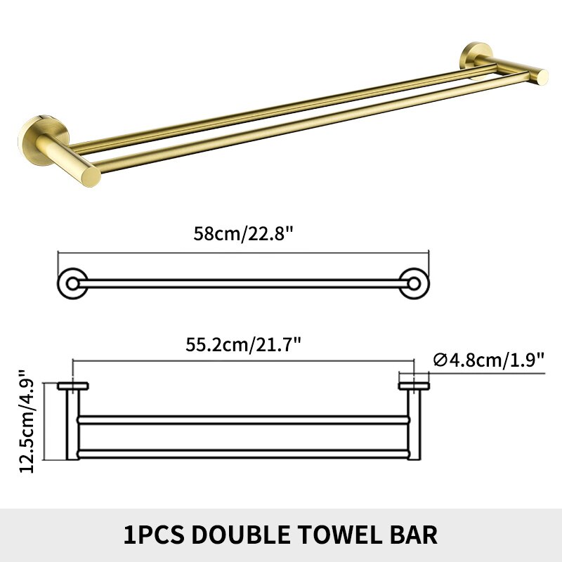 Badkameraccessoires Handdoekenrek Plank Papierhouder Roestvrij staal Toiletborstelhouder Handdoekring Robe Hook Hanger Chroom: Oranje