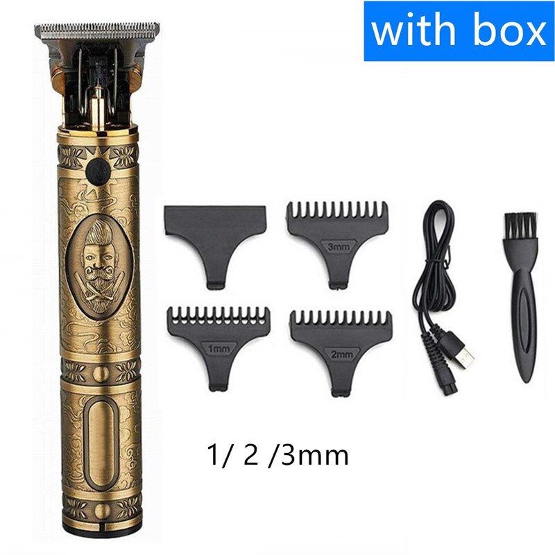 Barber Rechargeable Hair Trimmer Haircut Titanium Steel T Blade Hair Clipper Beard Trimmer Hair Cutting Machine: 110331