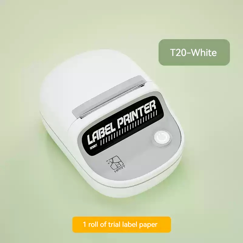 HPRT T20 Intelligent Label Printer Thermal Sensitive Long Battery Life Handheld Portable Bluetooth Pocket Label Machine Custom: WHITE