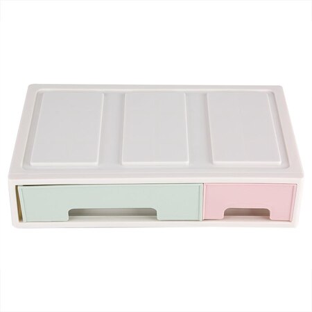 Desktop opbevaringsboks makeup organizer beholder med skuffer smykkeholder plast make up box kabinetter smykke opbevaringsboks: 2