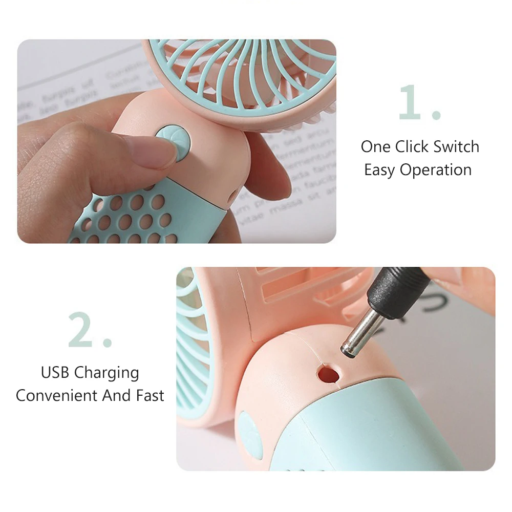 Neuer USB-Lüftungs Ventilator tragbarer kleiner Lüfter wiederauf ladbarer Mini-Handl üfter Taschen Format geräuscharm kleiner elektrischer Ventilator Schüler Dormitor