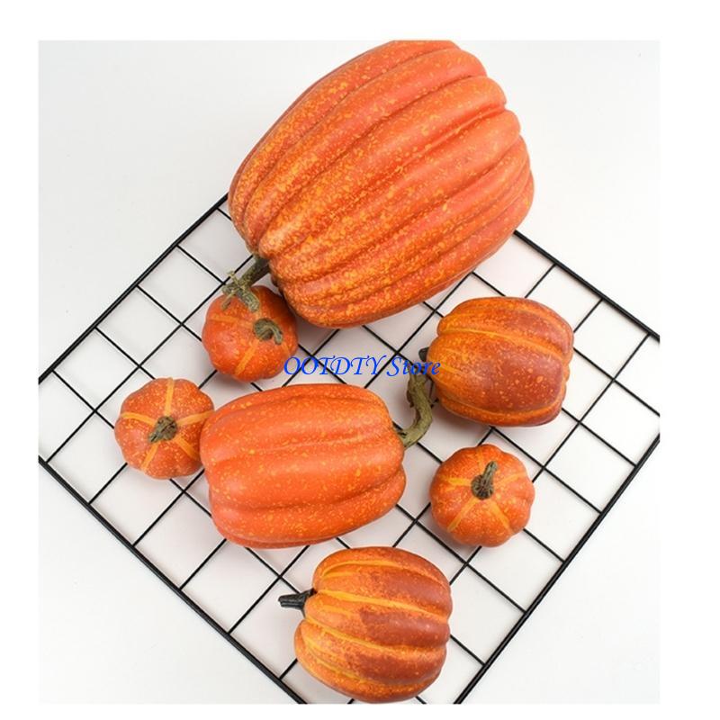 367A Halloween Fall Harvest Festival Conjunto decoração para casa com 7 abóboras espuma
