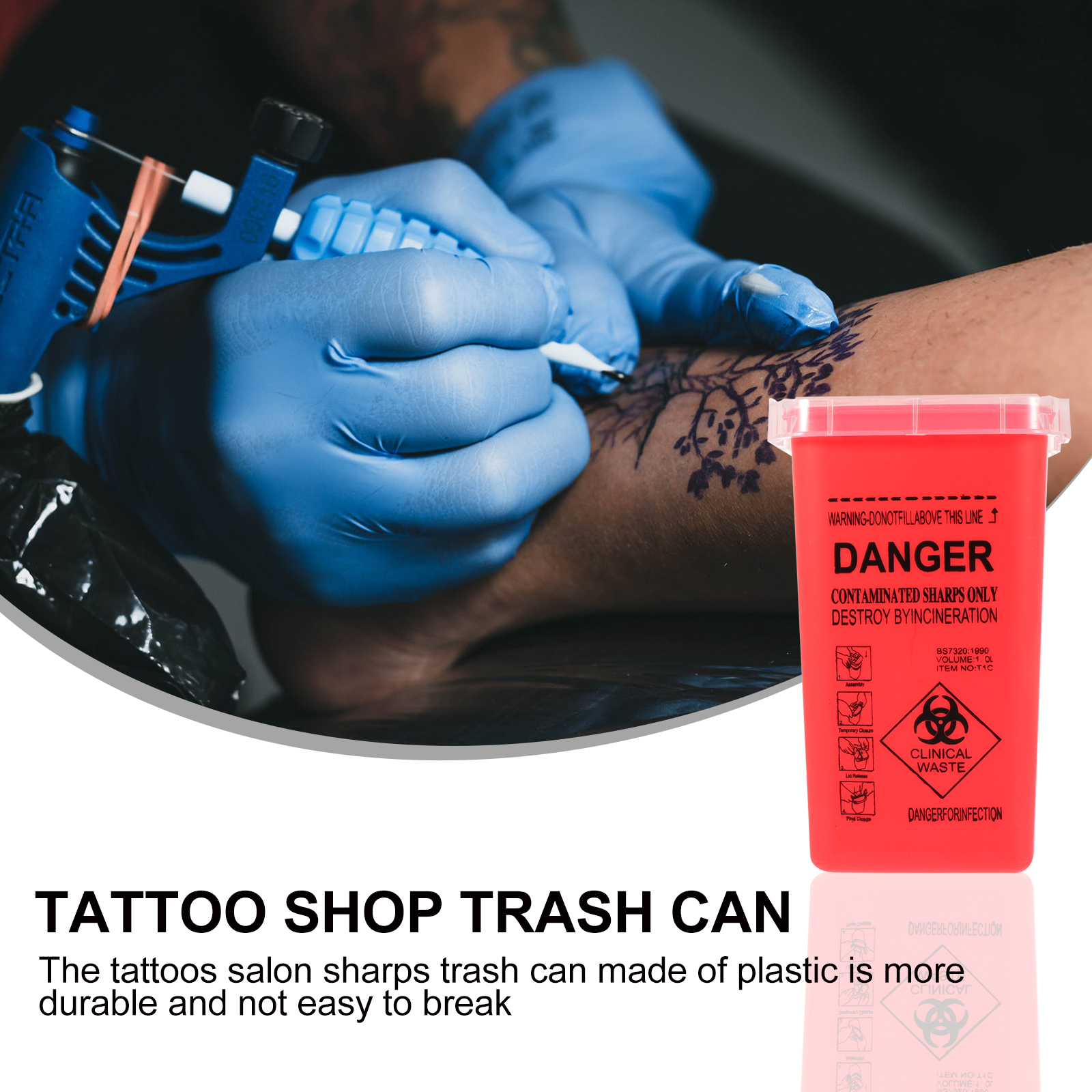 2Pcs Multi-function Sharps Buckets Plastic Disposal Containers Thickened Disposal Boxes