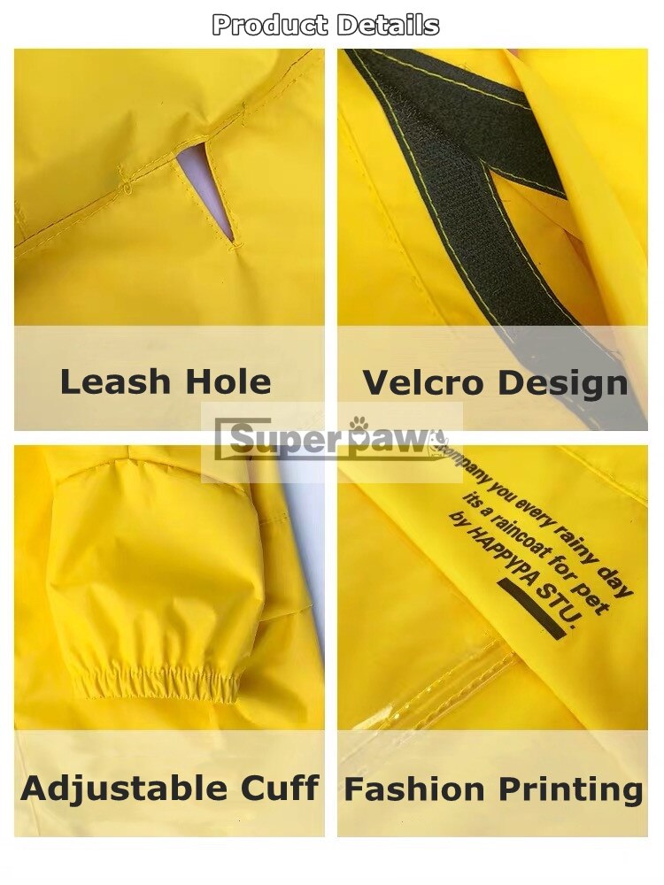 Chubasquero para perro Bulldog francés, abrigo de lluvia para mascotas, ropa impermeable para cachorros, chaqueta para perros pequeños y medianos, HPC07