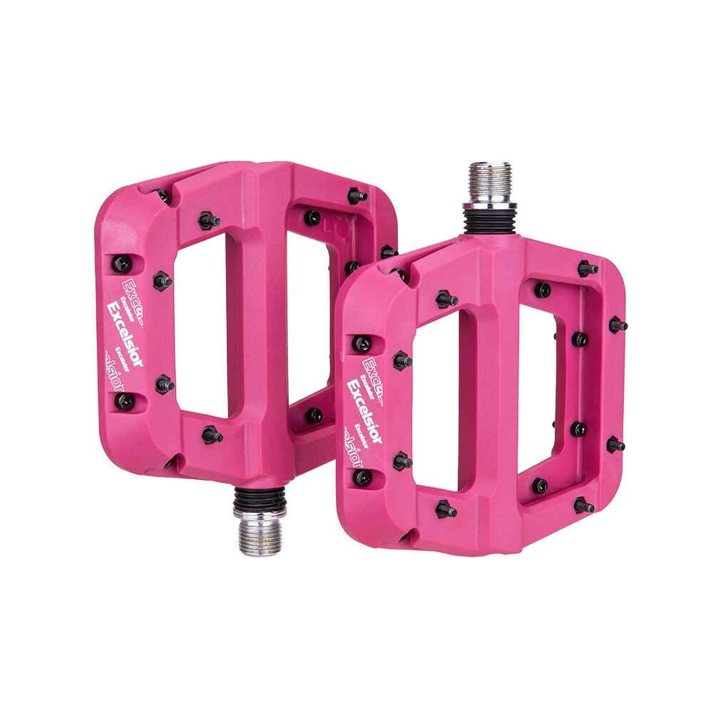 Ultralet mtb landevejscykel 2 lejer salg pedaler nylon fiber flad pedal du system 12mm akslet anti-slip cykling xc am bmx pedaler: Lilla