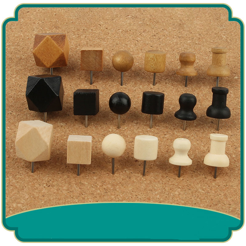 Chinchetas de madera para decoración, tachuelas de cabeza de madera, tachuelas de mapa de madera, Pin de marcado para tableros de corcho, proyectos de manualidades DIY, 20-50 Uds.
