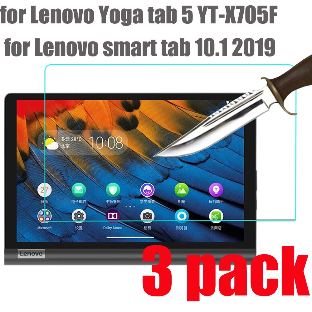 3 Packs Tempered glass screen protector for Lenovo tab 4 M7 M8 M10 HD FHD REL plus Gen 2nd E7 E8 E10 P10 P11 Pro Yoga 5 10.1: Yoga 5 10.1