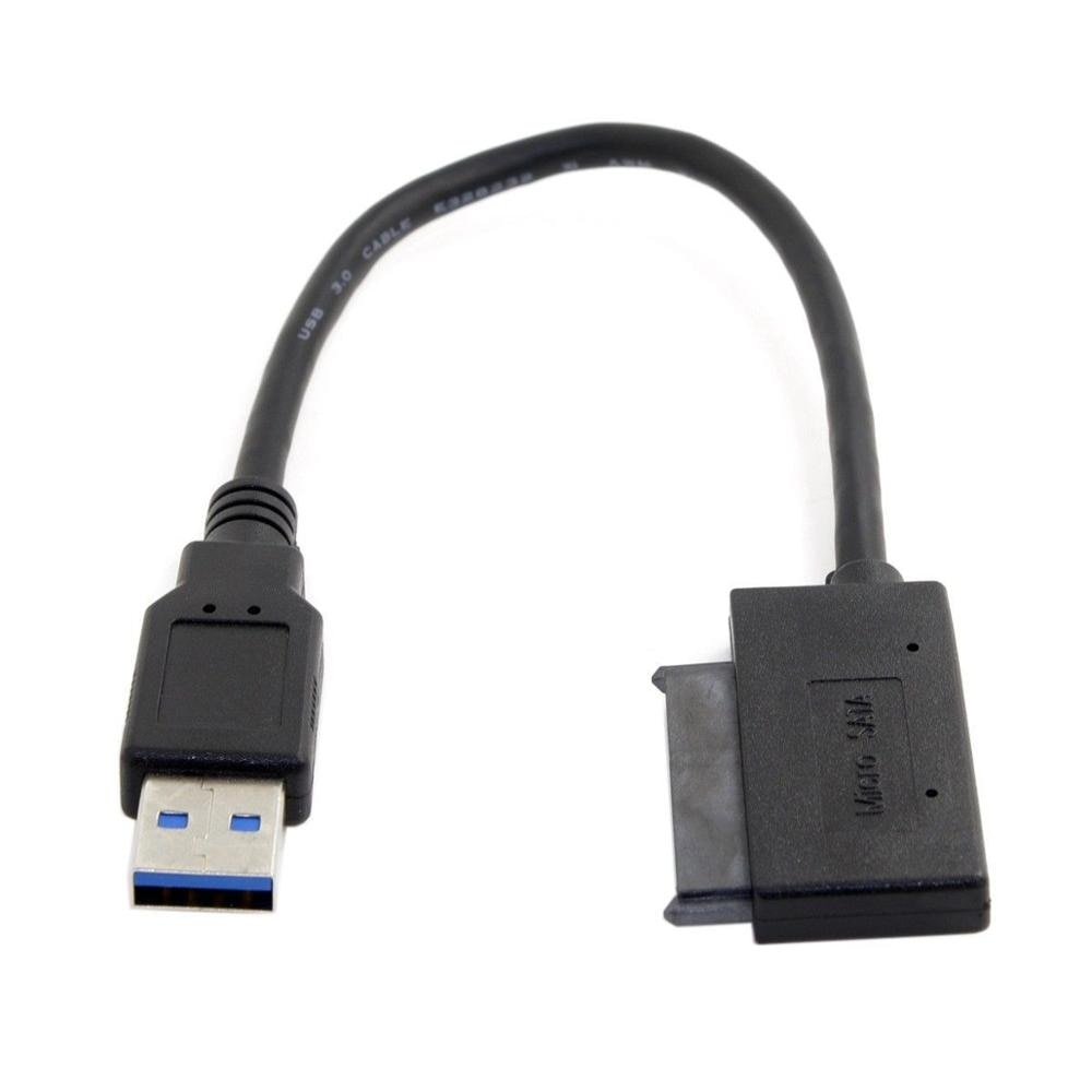 USB 3.0 to Micro SATA 7+9 16 Pin 1.8" 90D Angled Driver SSD Adapter Cable 10cm