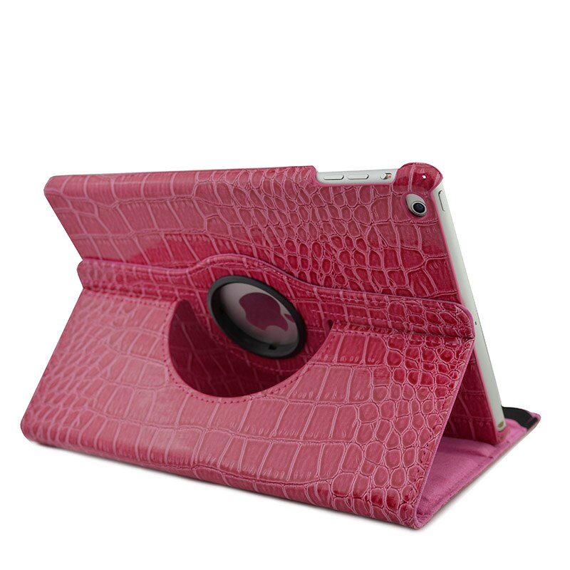 Funda con patrón de cocodrilo para iPad, cubierta de cuero abatible inteligente de grados para iPad Air 2 Air Generation, para el iPad 9,7 , 360: Rose-EYW