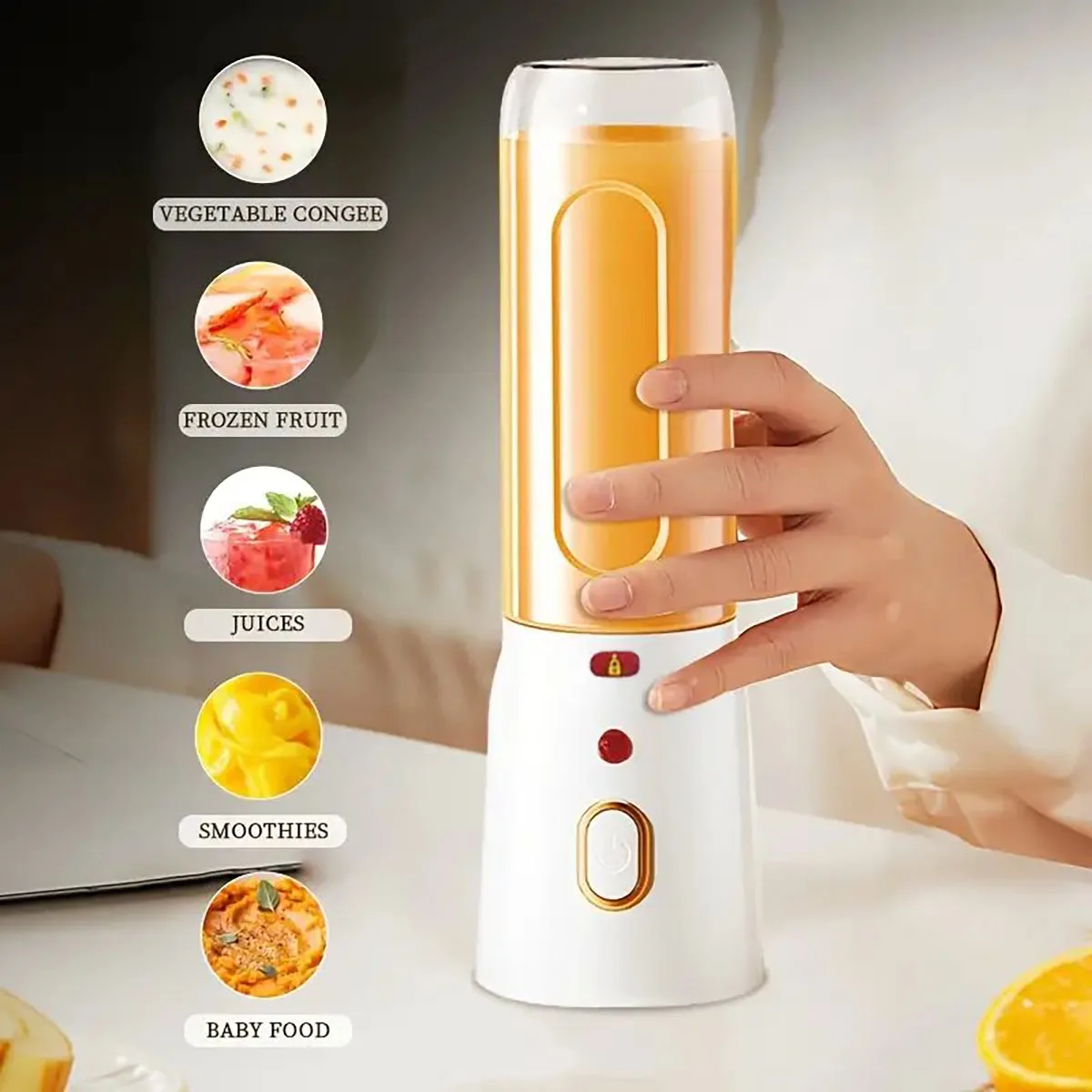 Ein tragbares wiederaufladbares USB-Mixerset – Zitruspresse mit Lithiumbatterie, ≤ 36 V Arbeitsspannung, multifunktionaler Saft