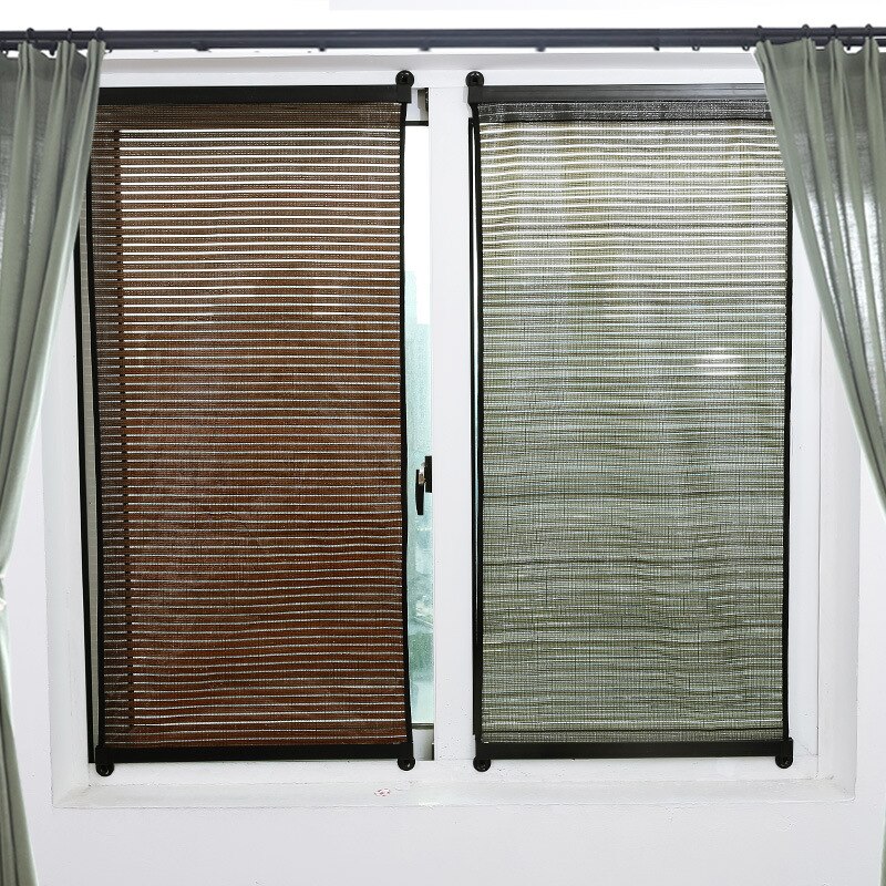 Summer Sunshade Sunscreen Vertical Curtains Roll Simple Paste Wall-mounted Hollow Breathable Shade Curtain Cn(origin) PVC