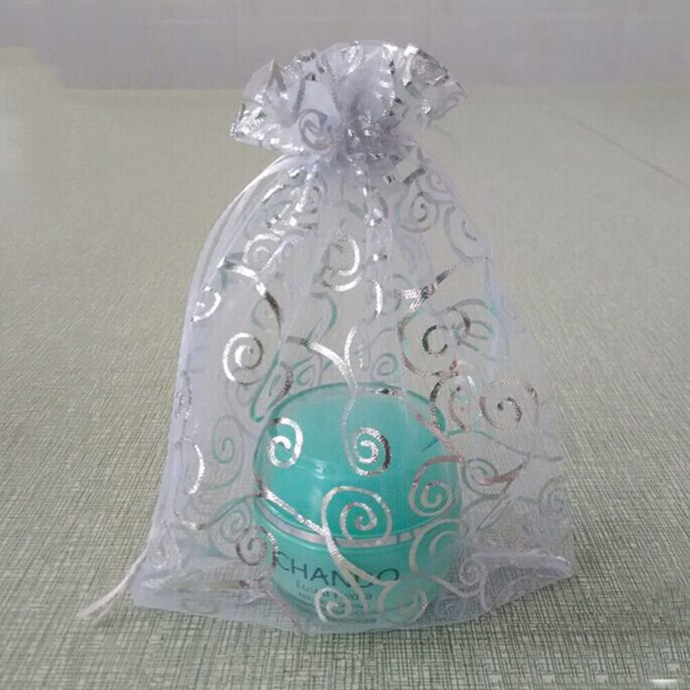 50 stücke Taschen schier Kordelzug Dekorative Organza Rattan aufbringen Mini Favor Schmuck Süssigkeit Taschen Beutel für Hochzeit Party