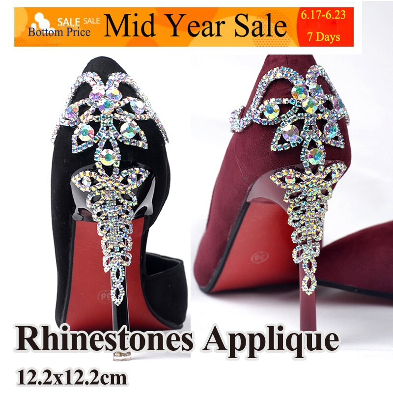 2 pcs AB Strass Crystal Applique Naaien Plaksteen Handgemaakte Bloem Applicaties voor Kleding Schoenen DIY Decoratie