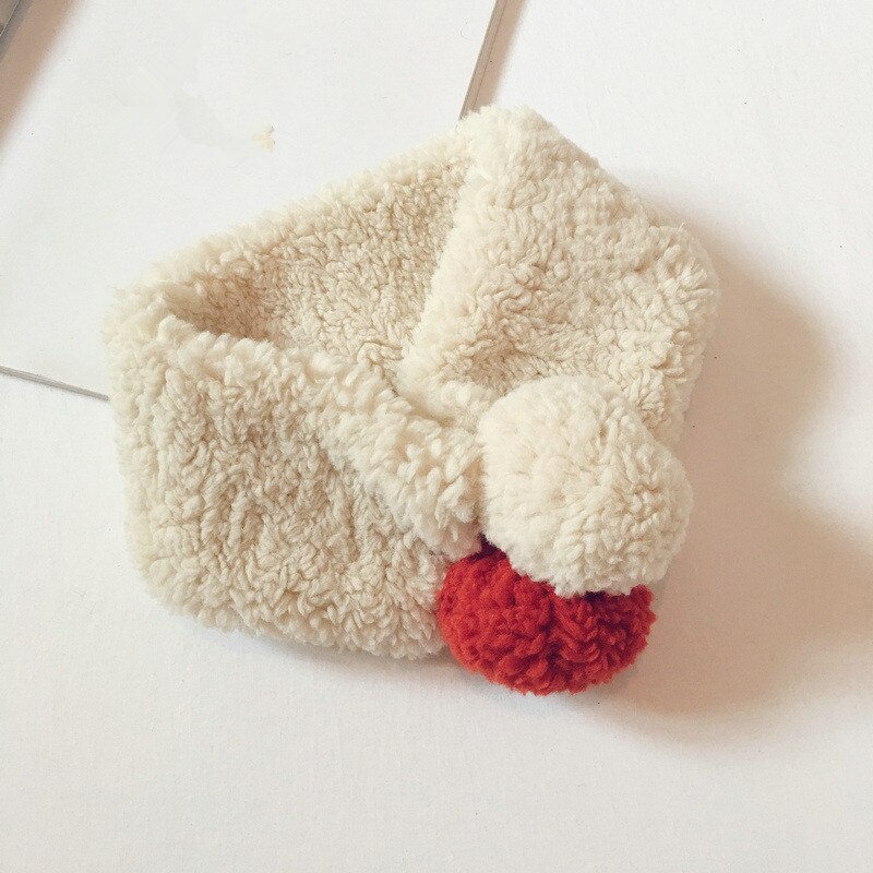 Herfst- en wintergebreide kindersjaal joker koreaanse stijl effen ringsjaal voor jongen en meisje 44: Wit