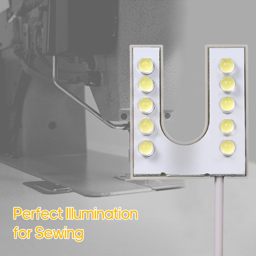 Industriel belysning 2w 10 leds symaskine lys magnetisk monteringsbund svanehals lampe til al symaskine belysning