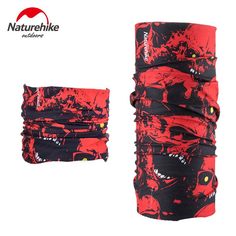 Naturehike wandelsjaal hoofdband outdoor kamperen wandelen fietsen fiets hoofddoek magisch ademend hoofddeksel  nh17 t 020- j: Rode schedel