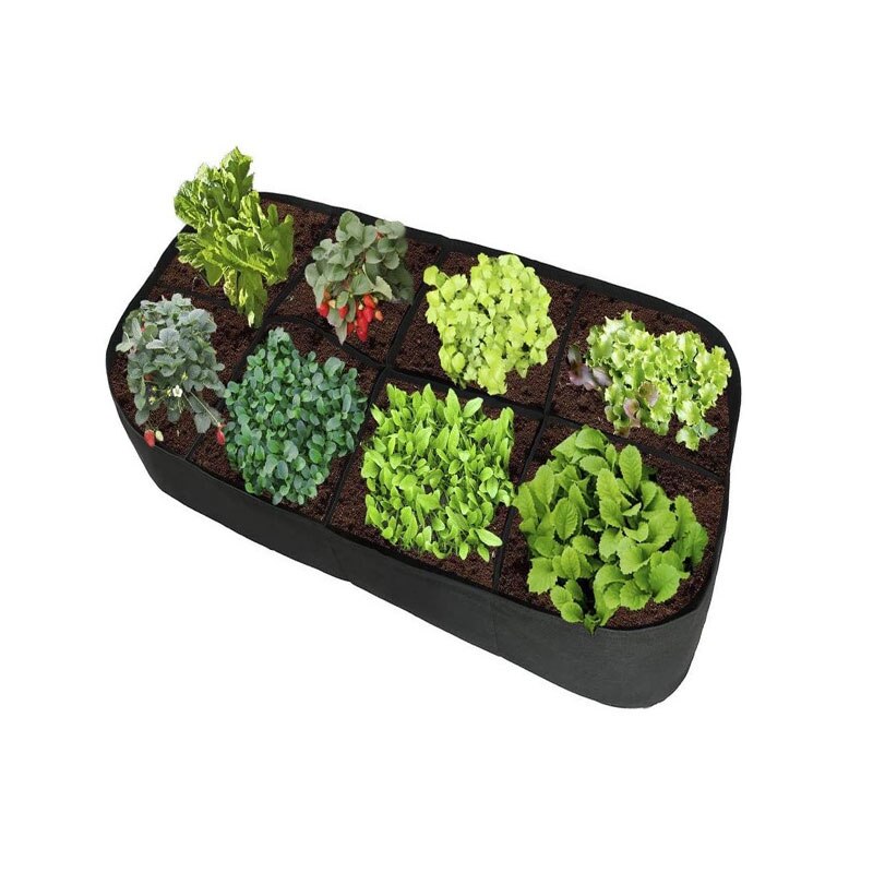 8pcs Felt Rectangular Planting Bags Vegetable Grow Bags Non-Woven Flower Pots - Blue 8pcs-60x30x20