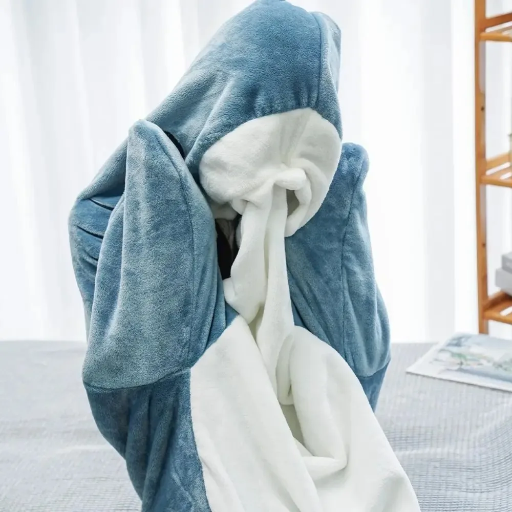 Pyjama à Capuche en Forme de Requin pour Adulte, Sac de Couchage et Amusant, Vêtement de Maison, Hiver
