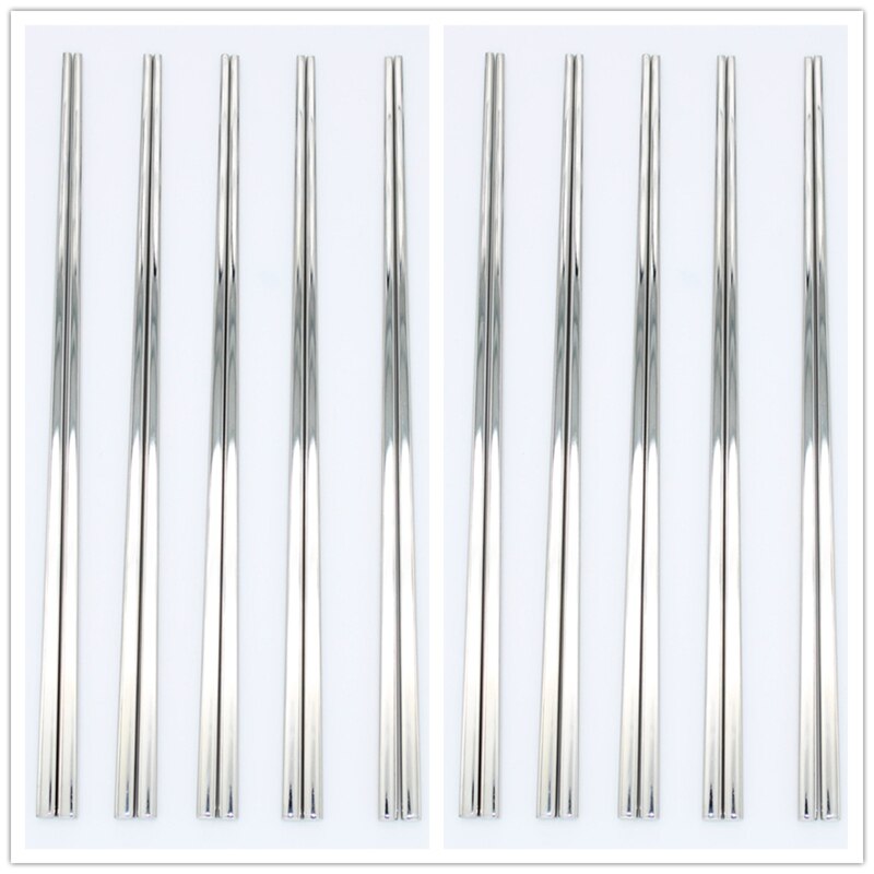 10 Paare Sushi Hashi Stäbchen edelstahl Lebensmittel Klasse Platz Chinesischen Metall Stäbchen Mehrweg Stäbchen Küche Werkzeuge: 10 Paare Silber-