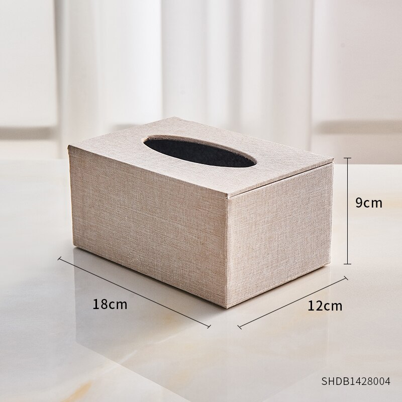 Scandinavische waterdichte tissueboxen kameraccessoires woonkamer salontafel servet papier leer textuur tissuebox: Licht kaki