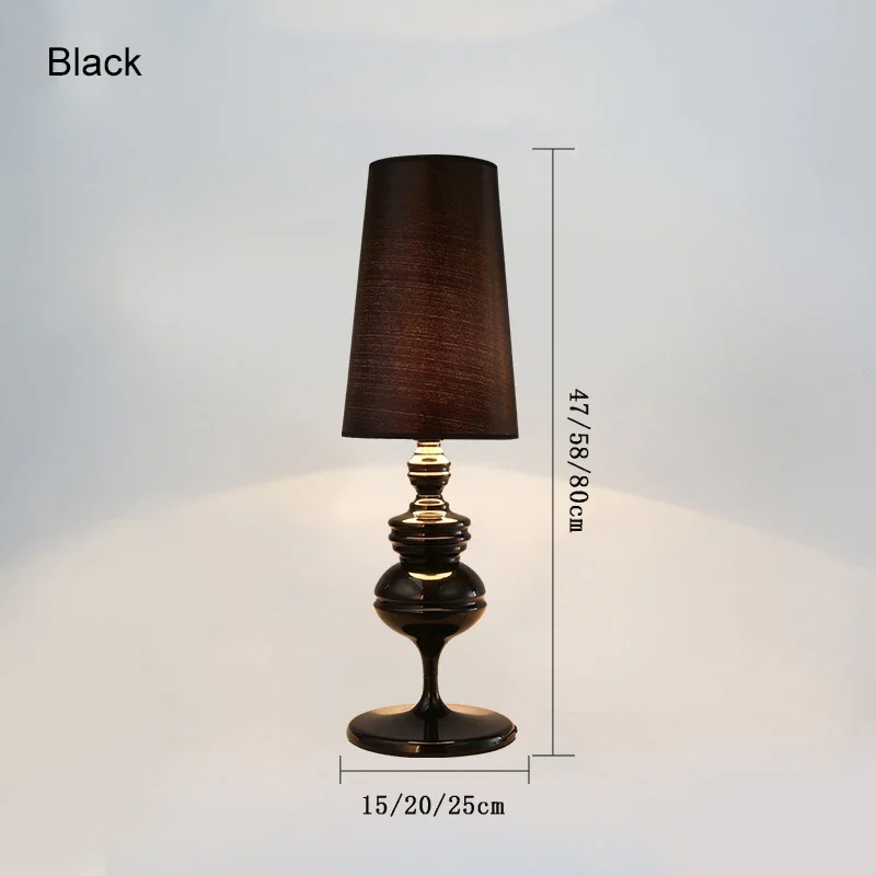 Nordisk minimalistisk stue led gulvlampe boligindretning soveværelse bordlampe sengebordslampe moderne læsebordlampe: Sort / Hvid